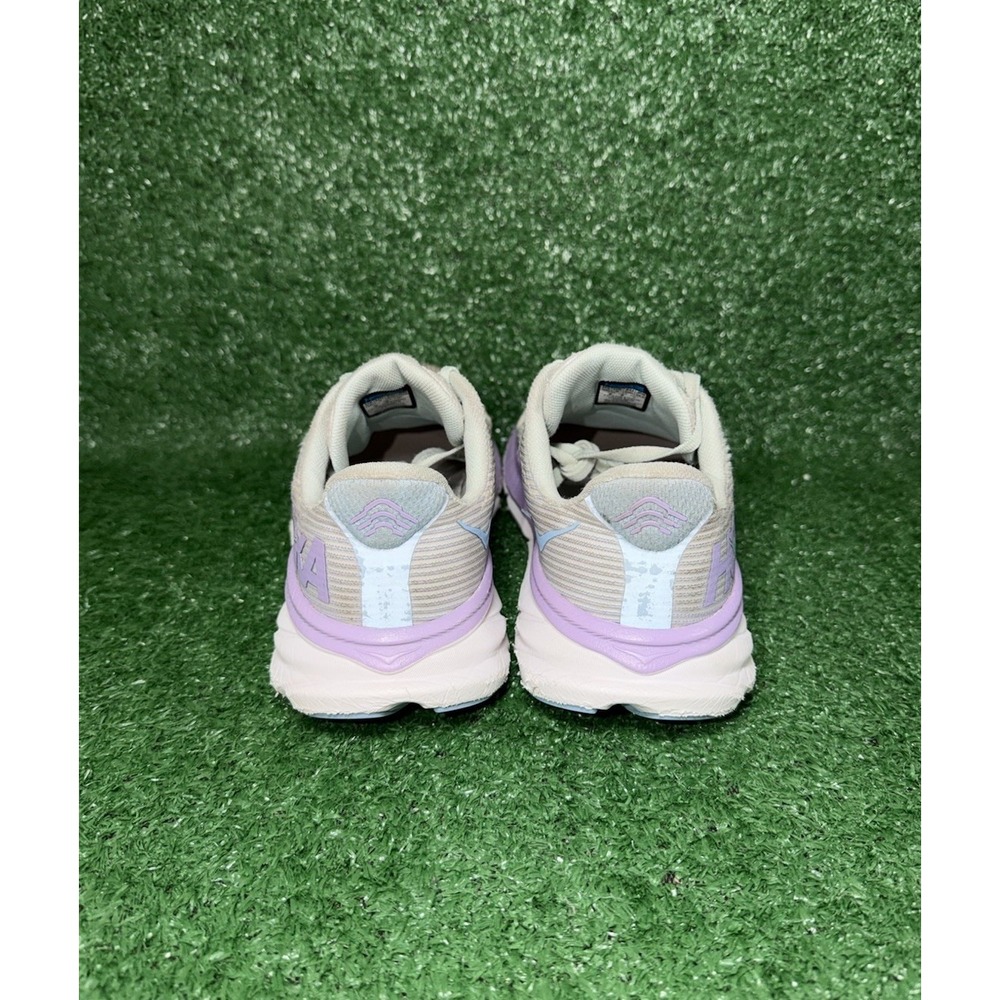 Hoka One One Clifton 9 Youth Size 7 M Grey Purple Running Shoes Athletic Sneaker - Picture 7 of 9